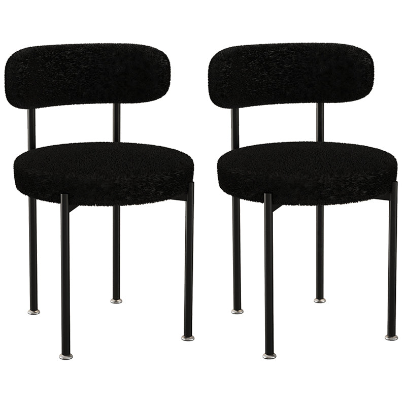 Contemporary Open Back Chair Upholstered Dining Side Chair for Home Black 2 Piece Set Clearhalo 'Dining Chairs' 'Dining Tables & Seating' 'dining_chair' 'furn' 'furn_dining_chair' 'Furniture' 'Kitchen & Dining Furniture' 5119648