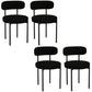 Contemporary Open Back Chair Upholstered Dining Side Chair for Home Black 4 Piece Set Clearhalo 'Dining Chairs' 'Dining Tables & Seating' 'dining_chair' 'furn' 'furn_dining_chair' 'Furniture' 'Kitchen & Dining Furniture' 5119649