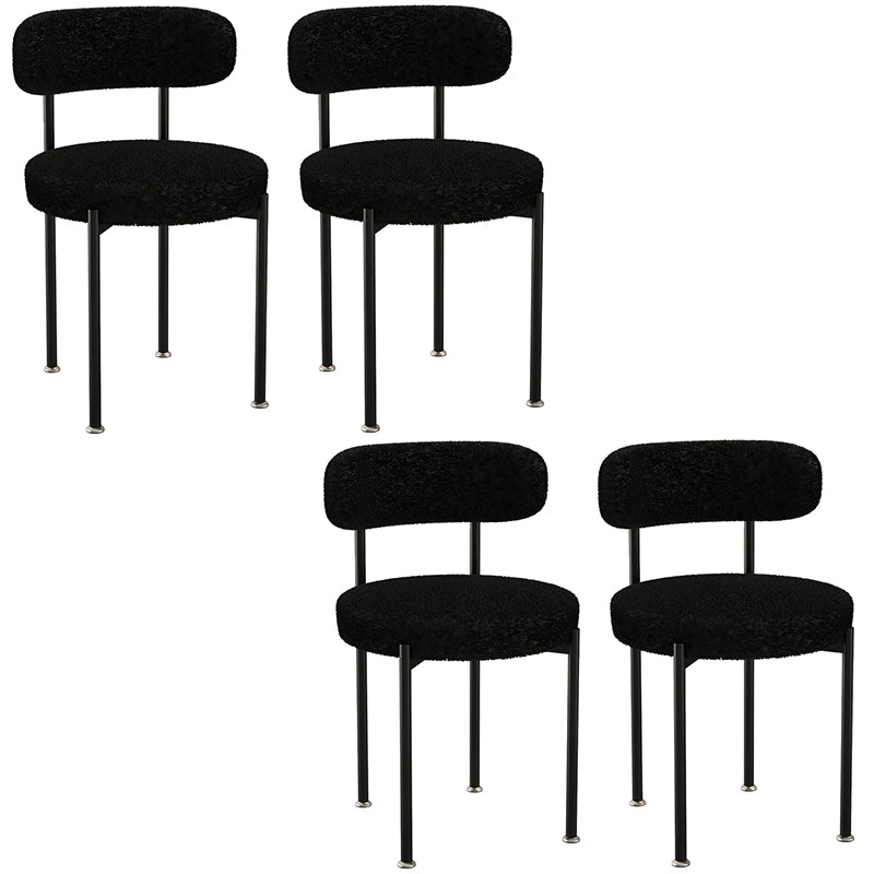 Contemporary Open Back Chair Upholstered Dining Side Chair for Home Black 4 Piece Set Clearhalo 'Dining Chairs' 'Dining Tables & Seating' 'dining_chair' 'furn' 'furn_dining_chair' 'Furniture' 'Kitchen & Dining Furniture' 5119649