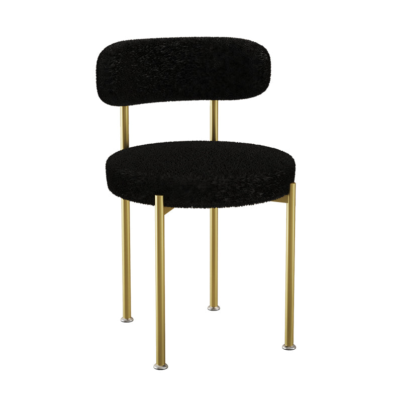Contemporary Open Back Chair Upholstered Dining Side Chair for Home Black-Gold 1 Piece Clearhalo 'Dining Chairs' 'Dining Tables & Seating' 'dining_chair' 'furn' 'furn_dining_chair' 'Furniture' 'Kitchen & Dining Furniture' 5119650