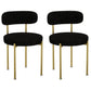 Contemporary Open Back Chair Upholstered Dining Side Chair for Home Black-Gold 2 Piece Set Clearhalo 'Dining Chairs' 'Dining Tables & Seating' 'dining_chair' 'furn' 'furn_dining_chair' 'Furniture' 'Kitchen & Dining Furniture' 5119651