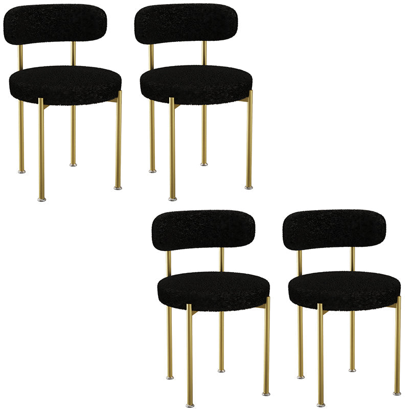 Contemporary Open Back Chair Upholstered Dining Side Chair for Home Black-Gold 4 Piece Set Clearhalo 'Dining Chairs' 'Dining Tables & Seating' 'dining_chair' 'furn' 'furn_dining_chair' 'Furniture' 'Kitchen & Dining Furniture' 5119652