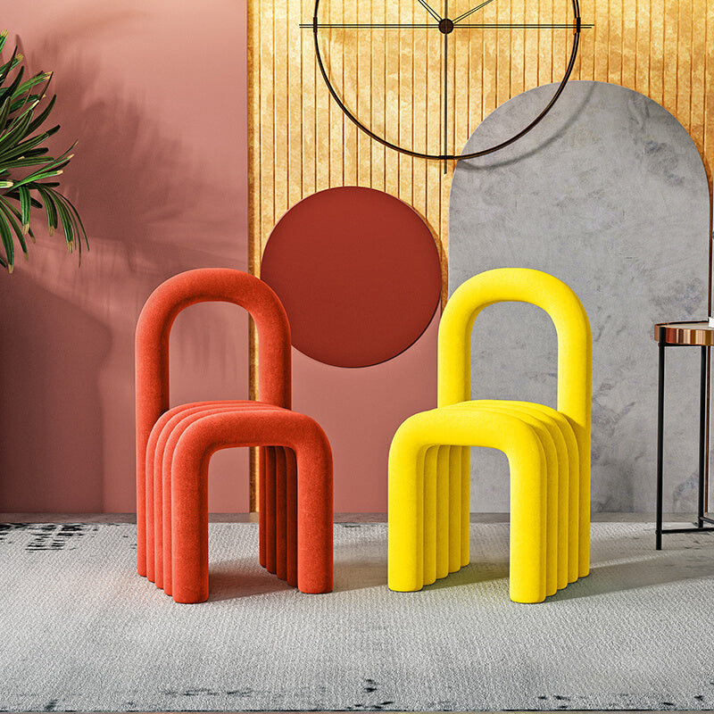 Contemporary Open Back Chair Velvet Dining Side Chair for Indoor