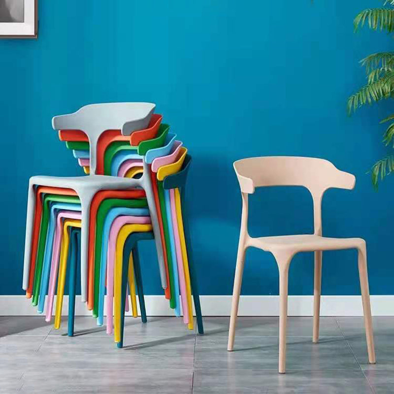 Contemporary Plastic Arm Chair Open Back Kitchen Dining Room Chair Clearhalo 'Dining Chairs' 'Dining Tables & Seating' 'dining_chair' 'furn' 'furn_dining_chair' 'Furniture' 'furniture_dining_chair' 'Kitchen & Dining Furniture' 5119707