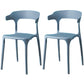 Contemporary Plastic Arm Chair Open Back Kitchen Dining Room Chair Grey 2 Piece Set Clearhalo 'Dining Chairs' 'Dining Tables & Seating' 'dining_chair' 'furn' 'furn_dining_chair' 'Furniture' 'furniture_dining_chair' 'Kitchen & Dining Furniture' 5119709