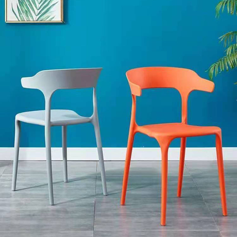 Contemporary Plastic Arm Chair Open Back Kitchen Dining Room Chair Clearhalo 'Dining Chairs' 'Dining Tables & Seating' 'dining_chair' 'furn' 'furn_dining_chair' 'Furniture' 'furniture_dining_chair' 'Kitchen & Dining Furniture' 5119710