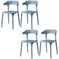 Contemporary Plastic Arm Chair Open Back Kitchen Dining Room Chair Grey 4 Piece Set Clearhalo 'Dining Chairs' 'Dining Tables & Seating' 'dining_chair' 'furn' 'furn_dining_chair' 'Furniture' 'furniture_dining_chair' 'Kitchen & Dining Furniture' 5119711