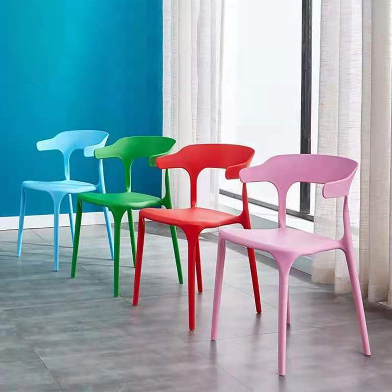 Contemporary Plastic Arm Chair Open Back Kitchen Dining Room Chair Clearhalo 'Dining Chairs' 'Dining Tables & Seating' 'dining_chair' 'furn' 'furn_dining_chair' 'Furniture' 'furniture_dining_chair' 'Kitchen & Dining Furniture' 5119712