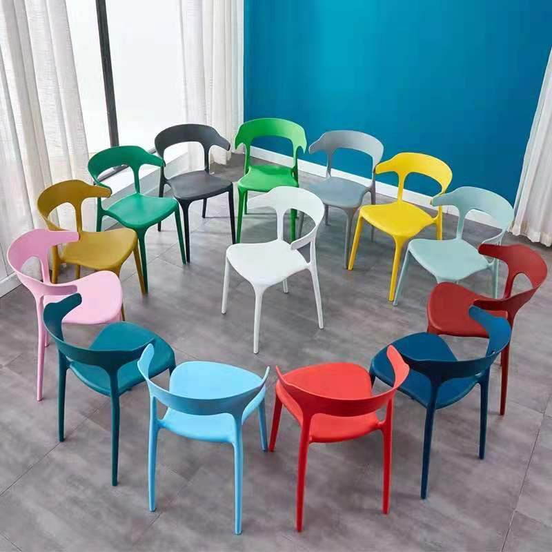 Contemporary Plastic Arm Chair Open Back Kitchen Dining Room Chair Clearhalo 'Dining Chairs' 'Dining Tables & Seating' 'dining_chair' 'furn' 'furn_dining_chair' 'Furniture' 'furniture_dining_chair' 'Kitchen & Dining Furniture' 5119713