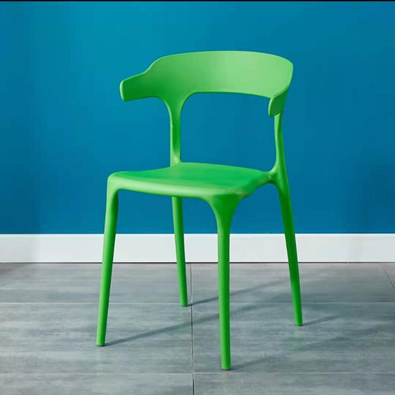 Contemporary Plastic Arm Chair Open Back Kitchen Dining Room Chair Light Green 1 Piece Clearhalo 'Dining Chairs' 'Dining Tables & Seating' 'dining_chair' 'furn' 'furn_dining_chair' 'Furniture' 'furniture_dining_chair' 'Kitchen & Dining Furniture' 5119714