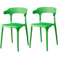 Contemporary Plastic Arm Chair Open Back Kitchen Dining Room Chair Light Green 2 Piece Set Clearhalo 'Dining Chairs' 'Dining Tables & Seating' 'dining_chair' 'furn' 'furn_dining_chair' 'Furniture' 'furniture_dining_chair' 'Kitchen & Dining Furniture' 5119716