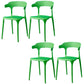Contemporary Plastic Arm Chair Open Back Kitchen Dining Room Chair Light Green 4 Piece Set Clearhalo 'Dining Chairs' 'Dining Tables & Seating' 'dining_chair' 'furn' 'furn_dining_chair' 'Furniture' 'furniture_dining_chair' 'Kitchen & Dining Furniture' 5119718