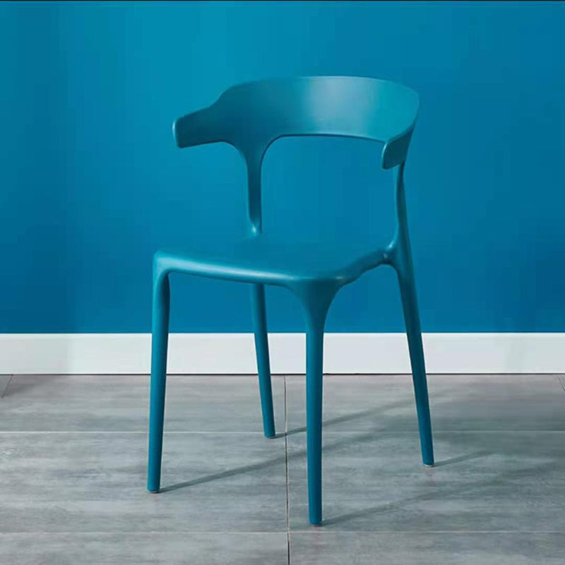Contemporary Plastic Arm Chair Open Back Kitchen Dining Room Chair Royal Blue 1 Piece Clearhalo 'Dining Chairs' 'Dining Tables & Seating' 'dining_chair' 'furn' 'furn_dining_chair' 'Furniture' 'furniture_dining_chair' 'Kitchen & Dining Furniture' 5119719