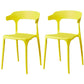 Contemporary Plastic Arm Chair Open Back Kitchen Dining Room Chair Yellow 2 Piece Set Clearhalo 'Dining Chairs' 'Dining Tables & Seating' 'dining_chair' 'furn' 'furn_dining_chair' 'Furniture' 'furniture_dining_chair' 'Kitchen & Dining Furniture' 5119728