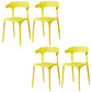 Contemporary Plastic Arm Chair Open Back Kitchen Dining Room Chair Yellow 4 Piece Set Clearhalo 'Dining Chairs' 'Dining Tables & Seating' 'dining_chair' 'furn' 'furn_dining_chair' 'Furniture' 'furniture_dining_chair' 'Kitchen & Dining Furniture' 5119729
