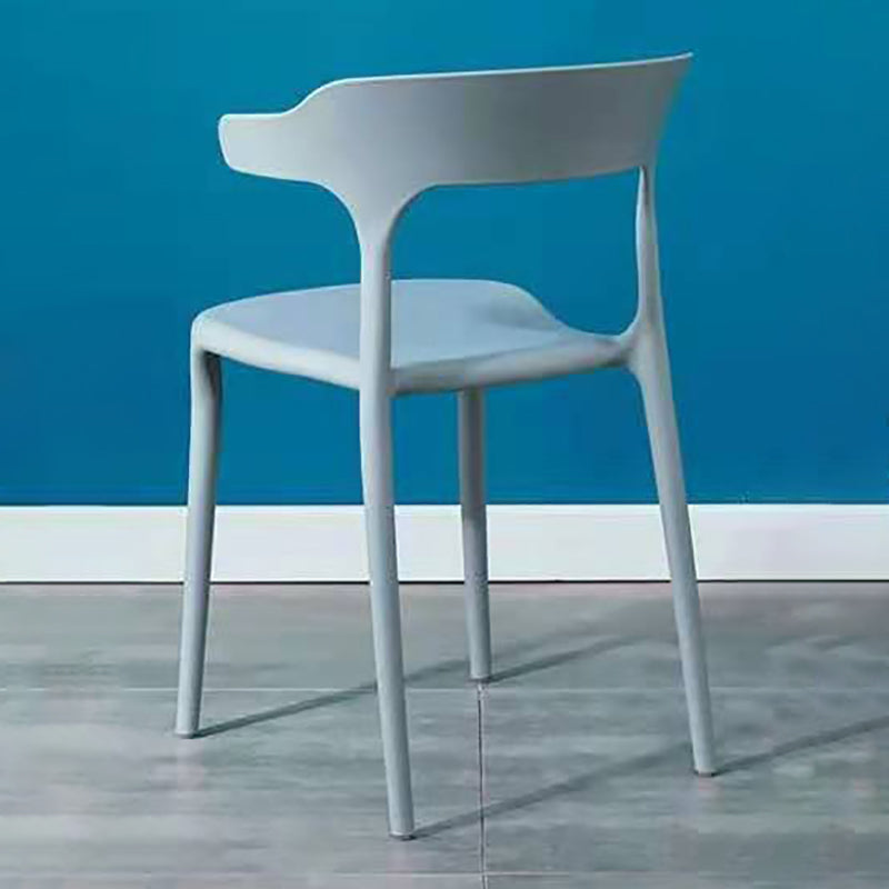 Contemporary Plastic Arm Chair Open Back Kitchen Dining Room Chair Clearhalo 'Dining Chairs' 'Dining Tables & Seating' 'dining_chair' 'furn' 'furn_dining_chair' 'Furniture' 'furniture_dining_chair' 'Kitchen & Dining Furniture' 5119730