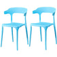 Contemporary Plastic Arm Chair Open Back Kitchen Dining Room Chair Sky Blue 2 Piece Set Clearhalo 'Dining Chairs' 'Dining Tables & Seating' 'dining_chair' 'furn' 'furn_dining_chair' 'Furniture' 'furniture_dining_chair' 'Kitchen & Dining Furniture' 5119733