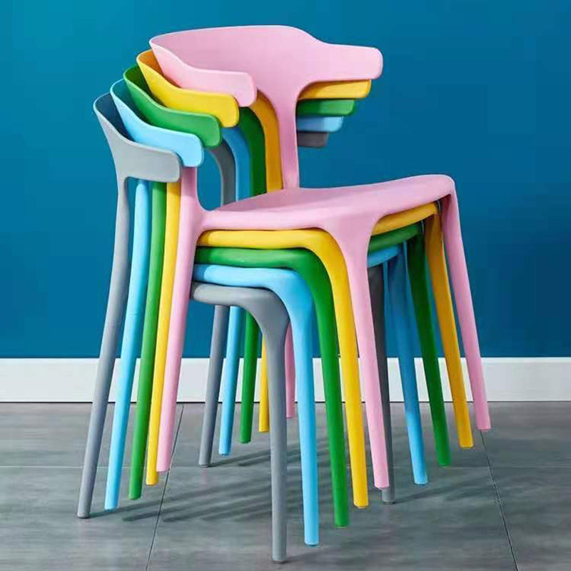 Contemporary Plastic Arm Chair Open Back Kitchen Dining Room Chair Clearhalo 'Dining Chairs' 'Dining Tables & Seating' 'dining_chair' 'furn' 'furn_dining_chair' 'Furniture' 'furniture_dining_chair' 'Kitchen & Dining Furniture' 5119735