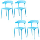 Contemporary Plastic Arm Chair Open Back Kitchen Dining Room Chair Sky Blue 4 Piece Set Clearhalo 'Dining Chairs' 'Dining Tables & Seating' 'dining_chair' 'furn' 'furn_dining_chair' 'Furniture' 'furniture_dining_chair' 'Kitchen & Dining Furniture' 5119736