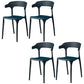 Contemporary Plastic Arm Chair Open Back Kitchen Dining Room Chair Black 4 Piece Set Clearhalo 'Dining Chairs' 'Dining Tables & Seating' 'dining_chair' 'furn' 'furn_dining_chair' 'Furniture' 'furniture_dining_chair' 'Kitchen & Dining Furniture' 5119739