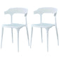 Contemporary Plastic Arm Chair Open Back Kitchen Dining Room Chair White 2 Piece Set Clearhalo 'Dining Chairs' 'Dining Tables & Seating' 'dining_chair' 'furn' 'furn_dining_chair' 'Furniture' 'furniture_dining_chair' 'Kitchen & Dining Furniture' 5119744