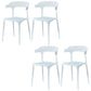 Contemporary Plastic Arm Chair Open Back Kitchen Dining Room Chair White 4 Piece Set Clearhalo 'Dining Chairs' 'Dining Tables & Seating' 'dining_chair' 'furn' 'furn_dining_chair' 'Furniture' 'furniture_dining_chair' 'Kitchen & Dining Furniture' 5119745
