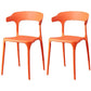 Contemporary Plastic Arm Chair Open Back Kitchen Dining Room Chair Orange-Red 2 Piece Set Clearhalo 'Dining Chairs' 'Dining Tables & Seating' 'dining_chair' 'furn' 'furn_dining_chair' 'Furniture' 'furniture_dining_chair' 'Kitchen & Dining Furniture' 5119750