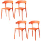 Contemporary Plastic Arm Chair Open Back Kitchen Dining Room Chair Orange-Red 4 Piece Set Clearhalo 'Dining Chairs' 'Dining Tables & Seating' 'dining_chair' 'furn' 'furn_dining_chair' 'Furniture' 'furniture_dining_chair' 'Kitchen & Dining Furniture' 5119751
