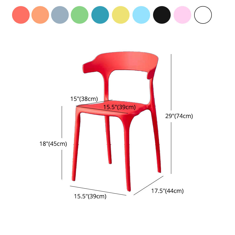 Contemporary Plastic Arm Chair Open Back Kitchen Dining Room Chair Clearhalo 'Dining Chairs' 'Dining Tables & Seating' 'dining_chair' 'furn' 'furn_dining_chair' 'Furniture' 'furniture_dining_chair' 'Kitchen & Dining Furniture' 5119752