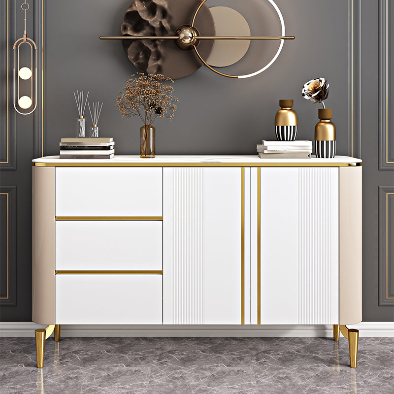 Luxury Storage Sideboard Sintered Stone Dining Cabinet Sideboard for Home White Clearhalo 'buffet_sideboard' 'Buffets & Sideboards' 'furn' 'furn_buffet_sideboard' 'Furniture' 'Kitchen & Dining Furniture' 5119907