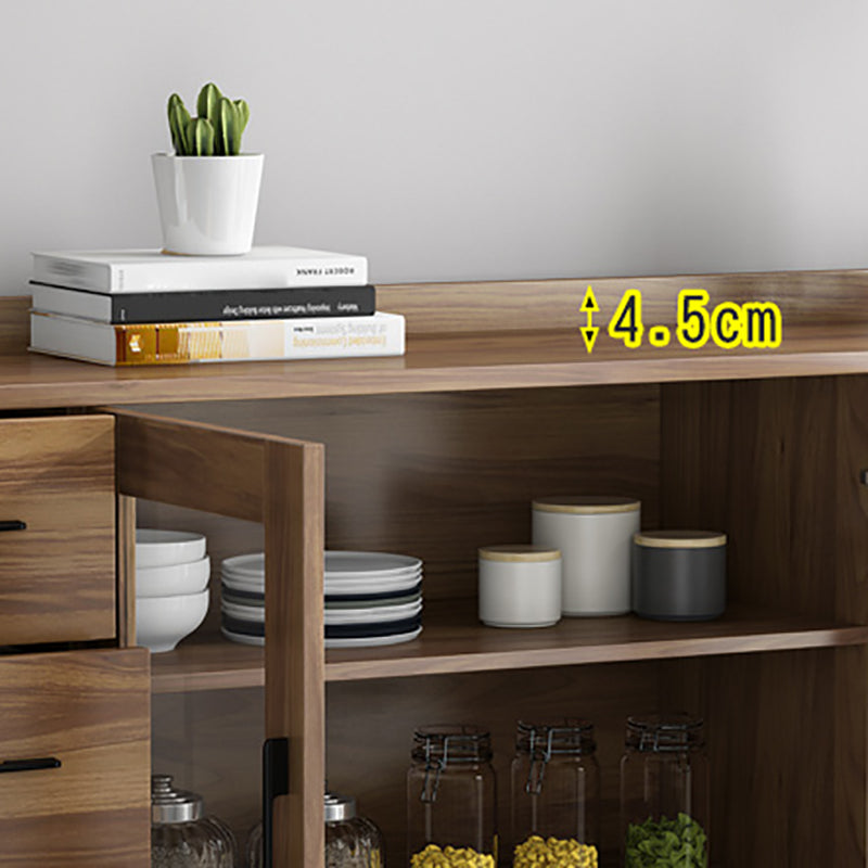 Sideboard moderna in sideboard da pranzo in legno ingegnerizzato marrone con porte per soggiorno