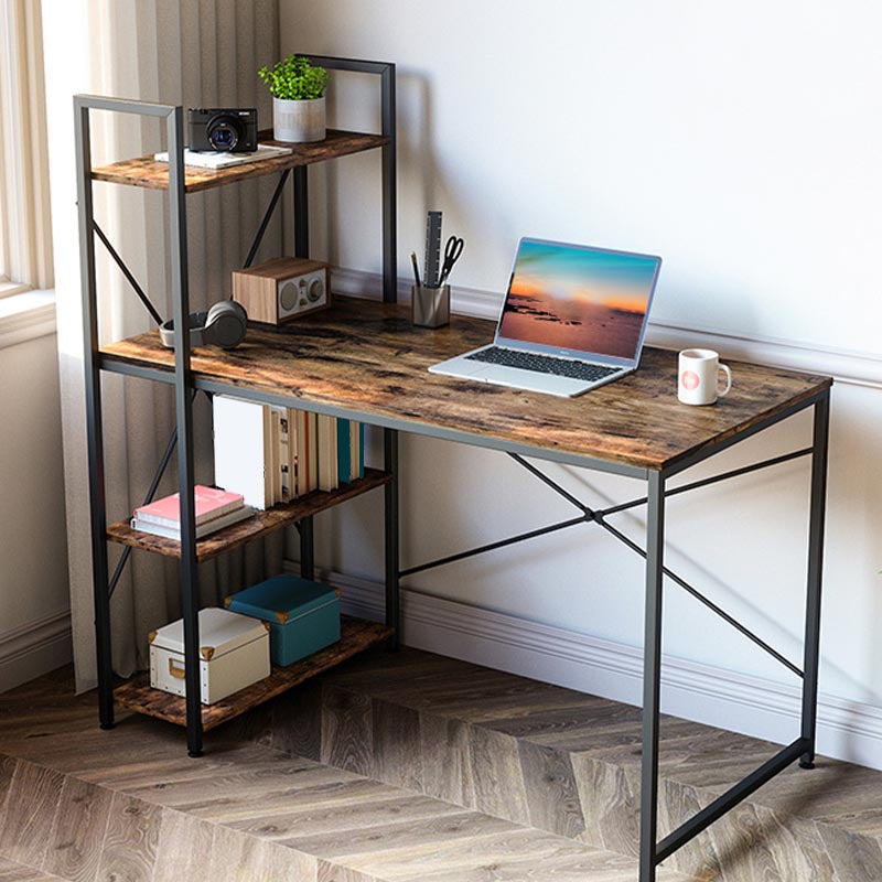 47.24"H Writing Desk Contemporary Style Office Desk for Home and Office Brown Clearhalo 'furn' 'furn_office_desk' 'Furniture' 'Office Desks' 'Office Furniture' 'office_desk' 5119989