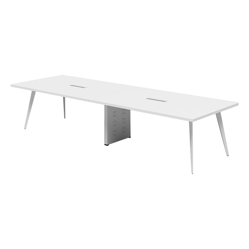 Hedendaagse stijl kantoorbureau met kabelbeheer rechthoekig gefabriceerd houten bureau