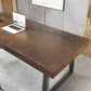 Bureau d'écriture rectangulaire industriel bureau de bureau en bois massif avec jambes noires