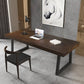 Bureau d'écriture rectangulaire industriel bureau de bureau en bois massif avec jambes noires