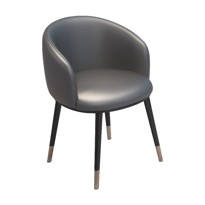 Modern Armless Task Chair Faux Leather Low Back Home Office Chair Dark Gray 1 Piece Clearhalo 'furn' 'furn_office_chair' 'Furniture' 'Office Chairs' 'Office Furniture' 'office_chair' 5120414