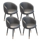Modern Armless Task Chair Faux Leather Low Back Home Office Chair Dark Gray 4 Piece Set Clearhalo 'furn' 'furn_office_chair' 'Furniture' 'Office Chairs' 'Office Furniture' 'office_chair' 5120418