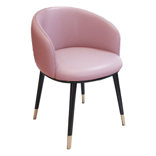 Modern Armless Task Chair Faux Leather Low Back Home Office Chair Pink 1 Piece