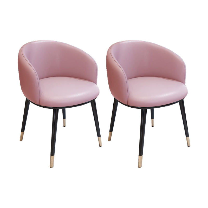 Modern Armless Task Chair Faux Leather Low Back Home Office Chair Pink 2 Piece Set Clearhalo 'furn' 'furn_office_chair' 'Furniture' 'Office Chairs' 'Office Furniture' 'office_chair' 5120421