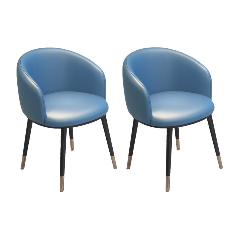 Modern Armless Task Chair Faux Leather Low Back Home Office Chair Light Blue 2 Piece Set Clearhalo 'furn' 'furn_office_chair' 'Furniture' 'Office Chairs' 'Office Furniture' 'office_chair' 5120430