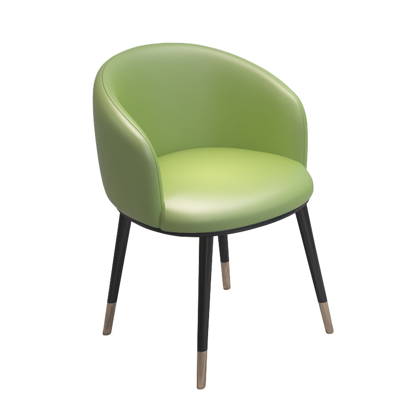 Modern Armless Task Chair Faux Leather Low Back Home Office Chair Green 1 Piece Clearhalo 'furn' 'furn_office_chair' 'Furniture' 'Office Chairs' 'Office Furniture' 'office_chair' 5120432