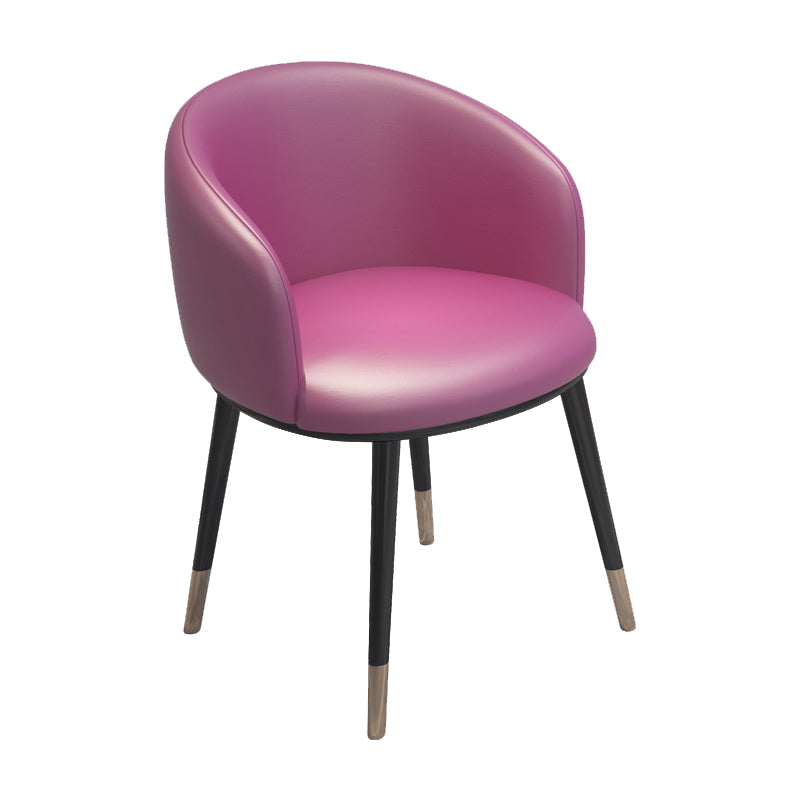 Modern Armless Task Chair Faux Leather Low Back Home Office Chair Rose Red 1 Piece Clearhalo 'furn' 'furn_office_chair' 'Furniture' 'Office Chairs' 'Office Furniture' 'office_chair' 5120435