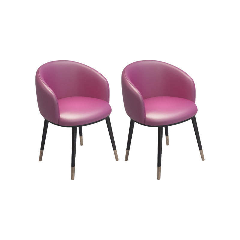 Modern Armless Task Chair Faux Leather Low Back Home Office Chair Rose Red 2 Piece Set Clearhalo 'furn' 'furn_office_chair' 'Furniture' 'Office Chairs' 'Office Furniture' 'office_chair' 5120436