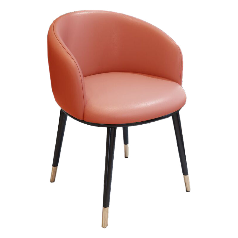 Modern Armless Task Chair Faux Leather Low Back Home Office Chair Orange 1 Piece Clearhalo 'furn' 'furn_office_chair' 'Furniture' 'Office Chairs' 'Office Furniture' 'office_chair' 5120444