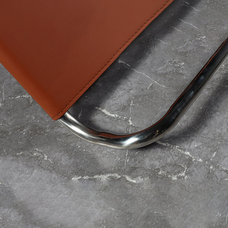 Armless Low Back Desk Chair Modern Faux Leather Home Office Chair