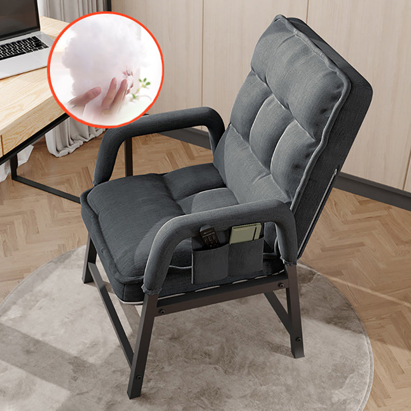 Modern Padded Arms Desk Chair Mid Back Home Office Chair No Wheels Grey Without Footrest Clearhalo 'furn' 'furn_office_chair' 'Furniture' 'Office Chairs' 'Office Furniture' 'office_chair' 5120562