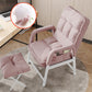 Modern Padded Arms Desk Chair Mid Back Home Office Chair No Wheels Pink With Footrest Clearhalo 'furn' 'furn_office_chair' 'Furniture' 'Office Chairs' 'Office Furniture' 'office_chair' 5120566