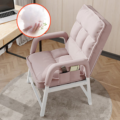 Modern Padded Arms Desk Chair Mid Back Home Office Chair No Wheels Pink Without Footrest Clearhalo 'furn' 'furn_office_chair' 'Furniture' 'Office Chairs' 'Office Furniture' 'office_chair' 5120567