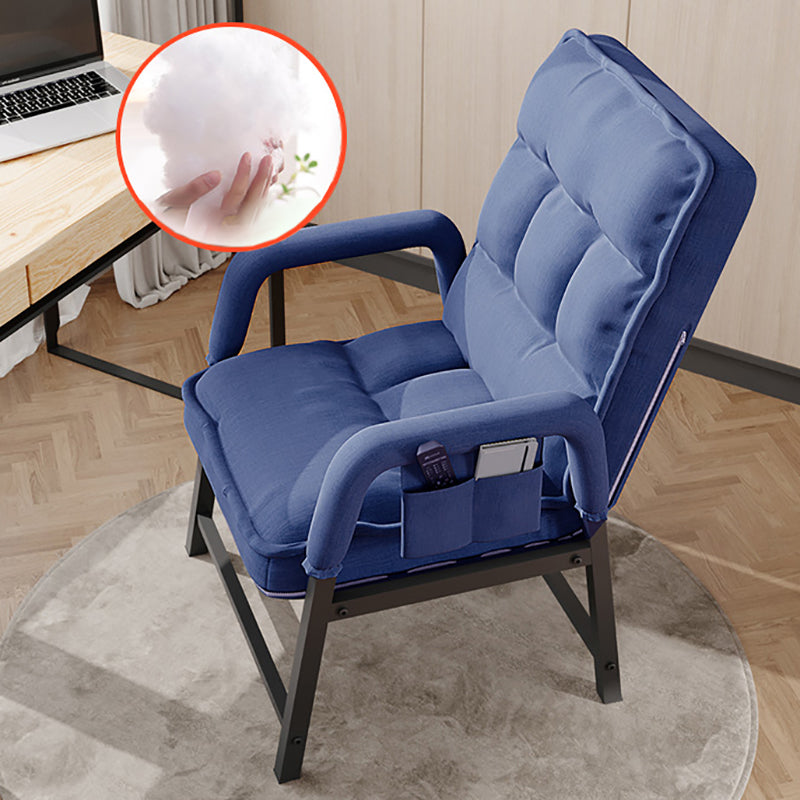Modern Padded Arms Desk Chair Mid Back Home Office Chair No Wheels Blue Without Footrest Clearhalo 'furn' 'furn_office_chair' 'Furniture' 'Office Chairs' 'Office Furniture' 'office_chair' 5120575