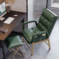 Modern Padded Arms Desk Chair Mid Back Home Office Chair No Wheels Green With Footrest Clearhalo 'furn' 'furn_office_chair' 'Furniture' 'Office Chairs' 'Office Furniture' 'office_chair' 5120577